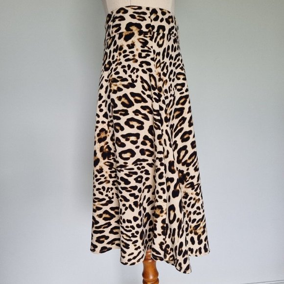 Review Feline Fine Multicolour Leopard Print A-Line Skirt Size 10 - Picture 4 of 8